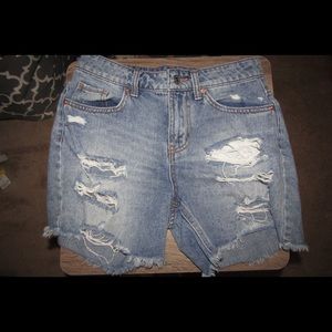 Denim high rise shorts